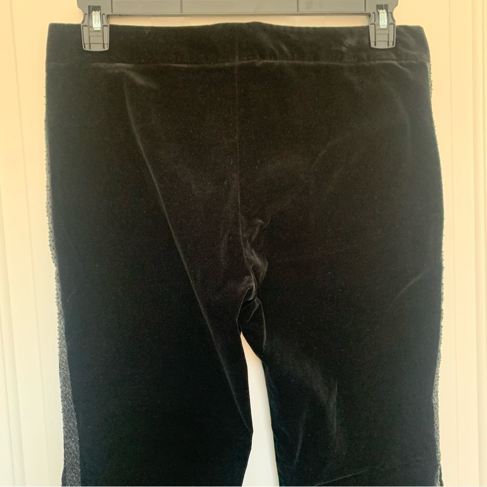 Theory Tara Be velvet beaded embellished black y2k flare pants size 10 - Picture 8 of 13